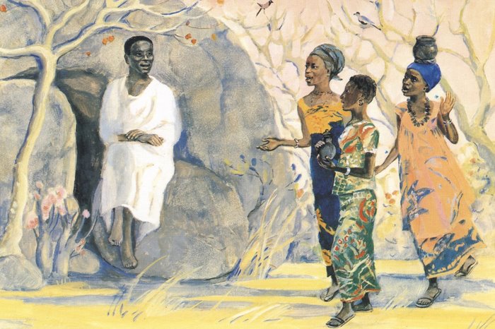 JESUS MAFA. Easter, Empty Tomb, from Art in the Christian Tradition, a project of the Vanderbilt Divinity Library, Nashville, TN. https://diglib.library.vanderbilt.edu/act-imagelink.pl?RC=48301 [retrieved April 5, 2026]. Original source: http://www.librairie-emmanuel.fr (contact page: https://www.librairie-emmanuel.fr/contact).