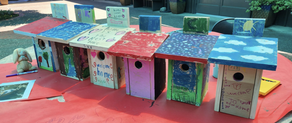 Colored birdhouses