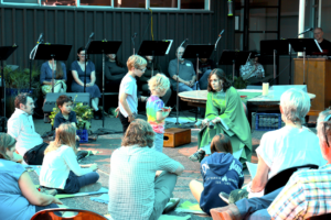 Shows a service with Rector and kids