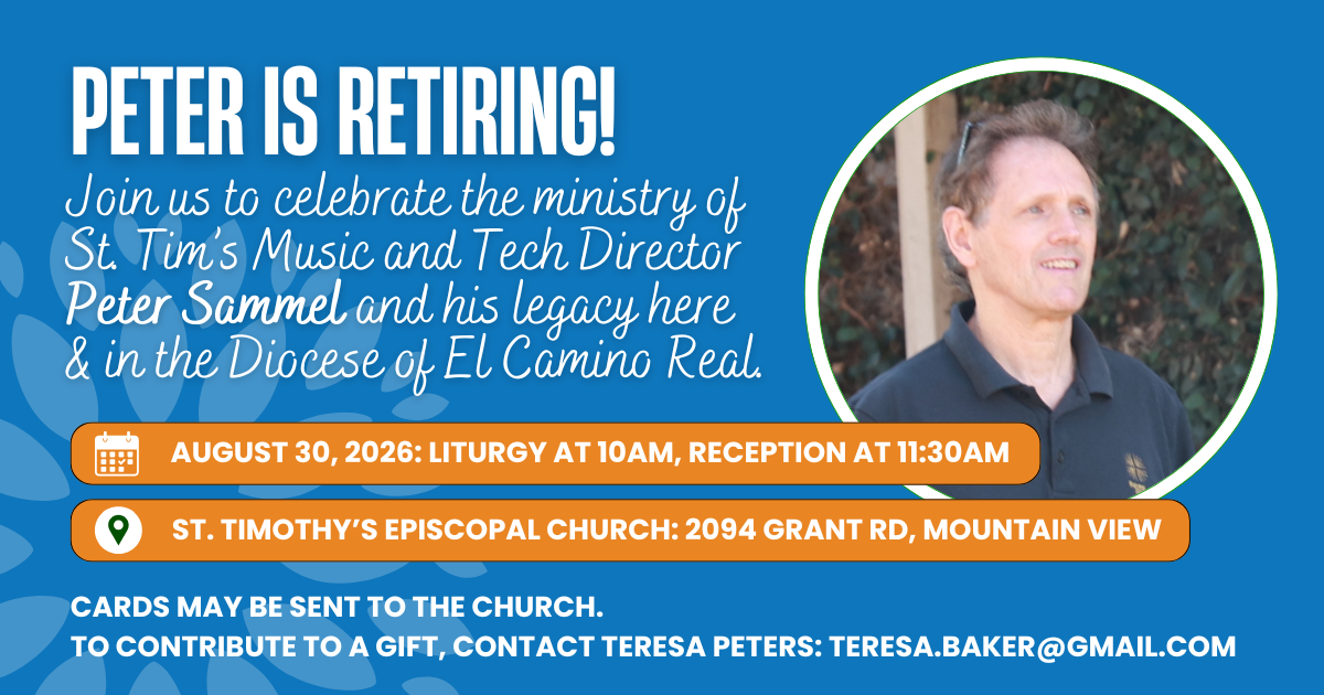 Peter is retiring! Join us to celebrate his ministry.