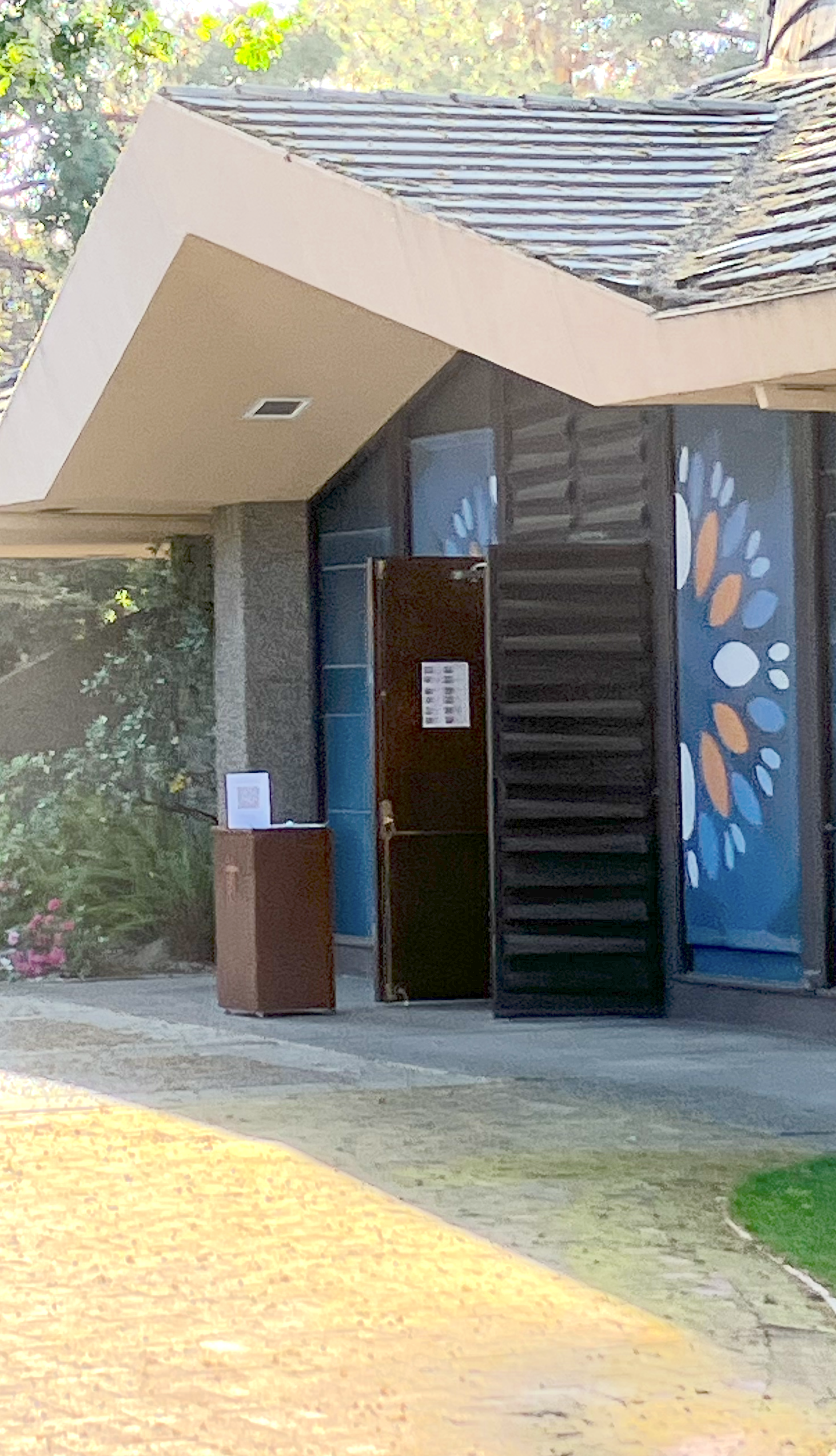 Doors standing open to St. Timothy's Episcopal Church.