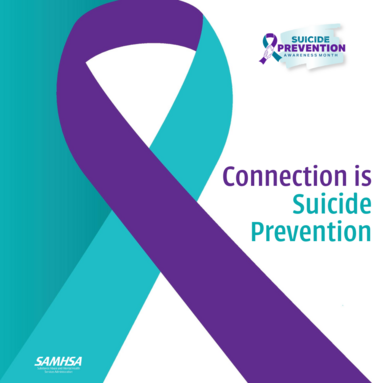 A suicide prevention ribbon.