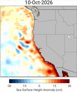 Sea height along the west coast