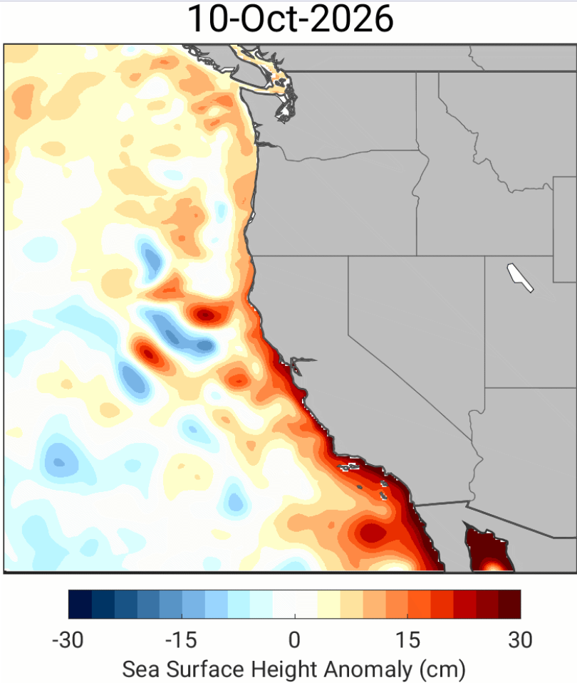Sea height along the west coast