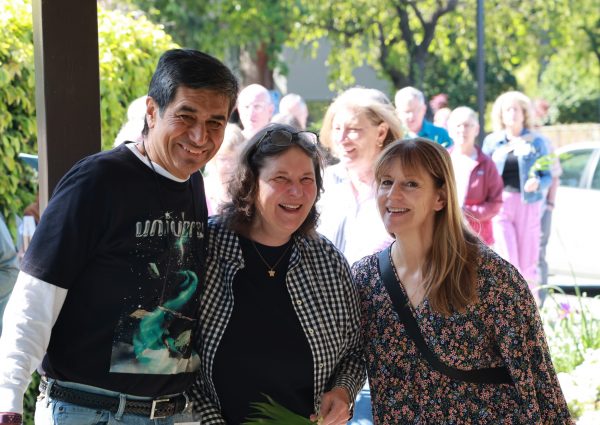 A group of parishioners smiling together.